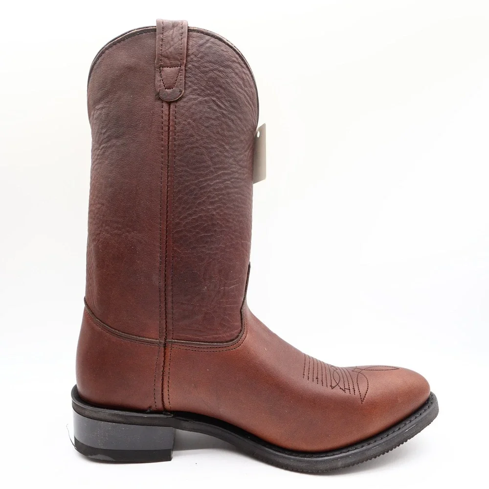 Double H Vintage 90s Western Boots Mens 12 D Brown Leather Cowboy 3203 USA NIB